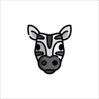 A zebra head with a black and white face vector