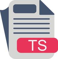 TS File Format Flat Icon vector