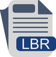 LBR File Format Flat Icon vector