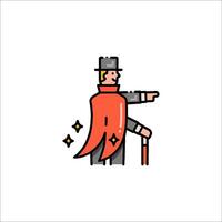 A man in a top hat and cape is pointing vector