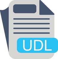 UDL File Format Flat Icon vector