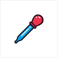 A red and blue pen with a red ball on top vector