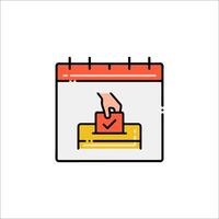 A calendar with a hand holding a check box vector