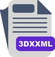 3DXXML File Format Flat Icon vector