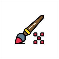 A paintbrush and red squares on a white background vector