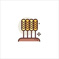 A wheat field icon with a star on top vector