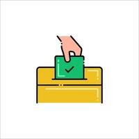 A hand putting a check mark in a box vector