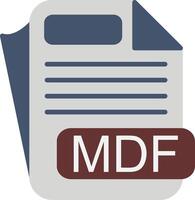 MDF File Format Flat Icon vector