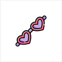 A pair of sunglasses with hearts on them vector