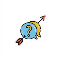 Question mark icon with arrow and question mark vector