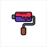 A paint roller icon on a white background vector