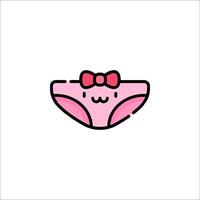 A cartoon underwear with a bow on it vector