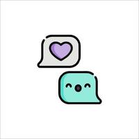 Two speech bubbles with a heart and a smile vector
