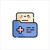 A cartoon character holding a folder with a cross on it vector