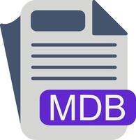MDB File Format Flat Icon vector