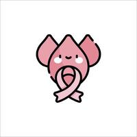 A pink elephant with a ribbon around its neck vector