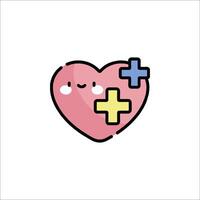 A cute heart with a cross on it vector