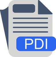 PDI File Format Flat Icon vector