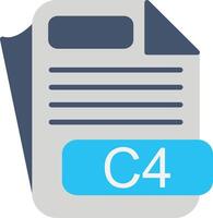 C4 File Format Flat Icon vector