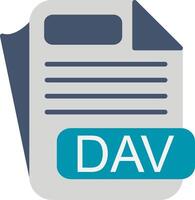 DAV File Format Flat Icon vector