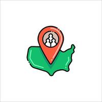 Map pin icon with people on it vector