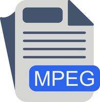 MPEG File Format Flat Icon vector