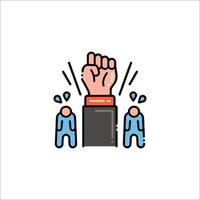A hand holding a fist with a fist in the air vector