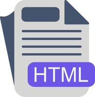 HTML File Format Flat Icon vector