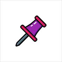 A purple pin with a needle on it vector