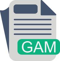 GAM File Format Flat Icon vector
