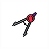 A red and black compass icon on a white background vector