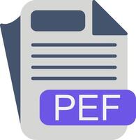 PEF File Format Flat Icon vector