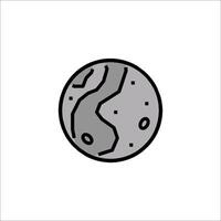 The moon icon is shown in a simple line drawing vector