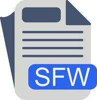 SFW File Format Flat Icon vector