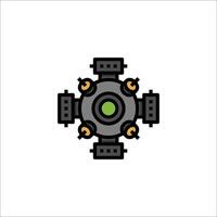 A black and green robot icon on a white background vector