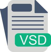 VSD File Format Flat Icon vector