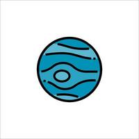 The planet is shown in a line drawing vector