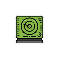 A green and black computer icon on a white background vector