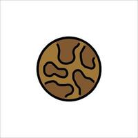 A brown and black cookie icon on a white background vector