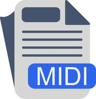 MIDI File Format Flat Icon vector