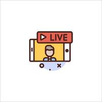 Live icon with a man on a phone vector