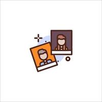 A couple of people are shown in a photo frame vector