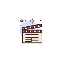 A movie clapboard icon on a white background vector