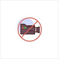 No camera icon on white background vector