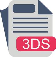 3DS File Format Flat Icon vector