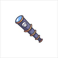 A cartoonish looking flashlight with a skull on it vector