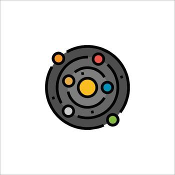 An abstract logo with a circular object vector