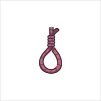 A red rope hanging from a hook vector