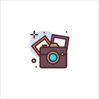 A camera and a frame icon on a white background vector