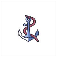 An anchor with a rope on it vector